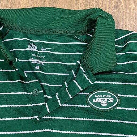 New York Jets Nike NFL On Field Dri-Fit Polo Men's Green/White Used - Picture 5 of 5